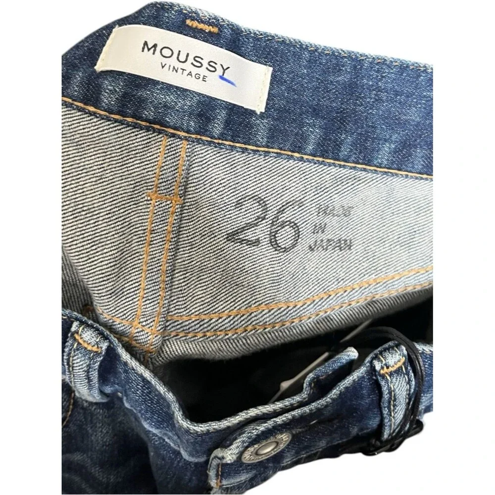 MOUSSY VINTAGE NWT Edgerton Skinny Jeans Women's 26‎ Dark Blue Selvedge Y2K Fit